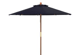 Safavieh Cannes 11Ft Wooden Pulley Market Umbrella  XII23 Navy Steel PAT8109C