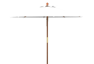 Safavieh CANNES 11ft Wooden Pulley Market Umbrella - Timeless Shade Solution for Patios and Gardens Ivory PAT8109E