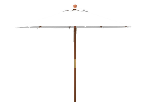 Safavieh CANNES 11ft Wooden Pulley Market Umbrella - Timeless Shade Solution for Patios and Gardens Ivory PAT8109E