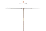 Safavieh Cannes 11Ft Wooden Pulley Market Umbrella  XII23 White Steel PAT8109E
