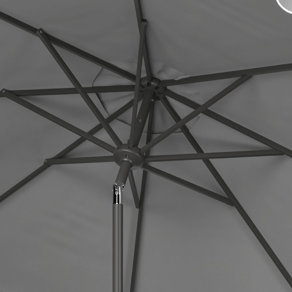 Safavieh VENICE 11FT Round Crank Patio Umbrella - Elegant Shade Solution for Outdoor Spaces & Lounges Grey PAT8110B
