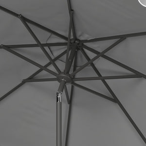 Safavieh VENICE 11FT Round Crank Patio Umbrella - Elegant Shade Solution for Outdoor Spaces & Lounges Grey PAT8110B