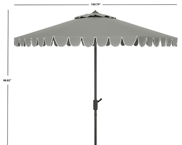 Safavieh VENICE 11FT Round Crank Patio Umbrella - Elegant Shade Solution for Outdoor Spaces & Lounges Grey PAT8110B