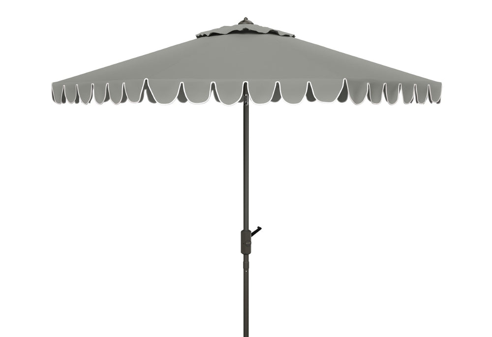 Safavieh VENICE 11FT Round Crank Patio Umbrella - Elegant Shade Solution for Outdoor Spaces & Lounges Grey PAT8110B