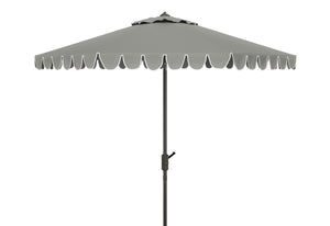 Safavieh VENICE 11FT Round Crank Patio Umbrella - Elegant Shade Solution for Outdoor Spaces & Lounges Grey PAT8110B
