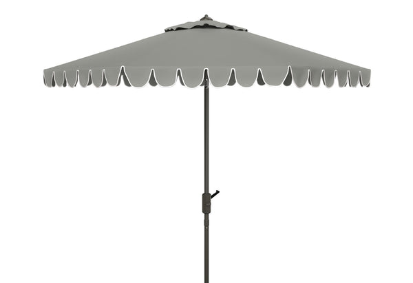 Safavieh VENICE 11FT Round Crank Patio Umbrella - Elegant Shade Solution for Outdoor Spaces & Lounges Grey PAT8110B