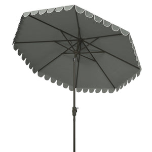 Safavieh VENICE 11FT Round Crank Patio Umbrella - Elegant Shade Solution for Outdoor Spaces & Lounges Grey PAT8110B