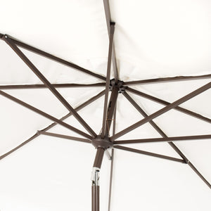 Safavieh VENICE 11FT Round Crank Patio Umbrella - Elegant Shade Solution for Outdoor Spaces & Lounges Ivory / Black PAT8110E