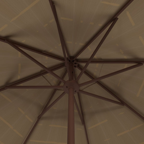 Safavieh NEMERY 11 FT Tiki Umbrella – Durable Outdoor Shade with Charming Thatch Style for Patio & Poolside Fun PAT8112A