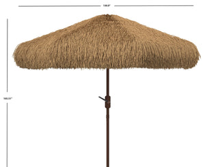 Safavieh NEMERY 11 FT Tiki Umbrella – Durable Outdoor Shade with Charming Thatch Style for Patio & Poolside Fun PAT8112A