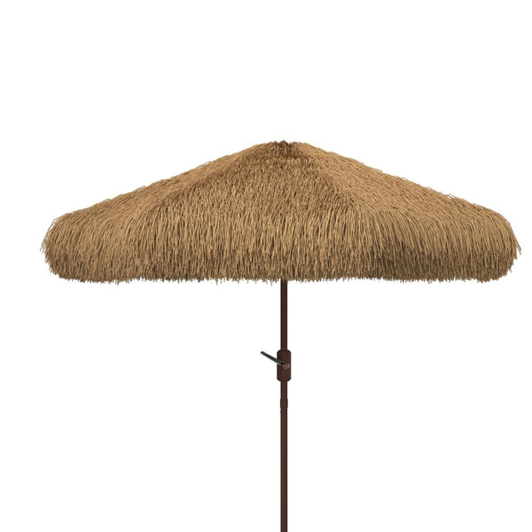 Safavieh NEMERY 11 FT Tiki Umbrella – Durable Outdoor Shade with Charming Thatch Style for Patio & Poolside Fun PAT8112A