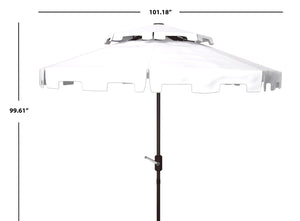 Safavieh ZIMMERMAN 9FT Double Top Market Umbrella - Elegant Outdoor Shade for Patios & Verandas White PAT8200K