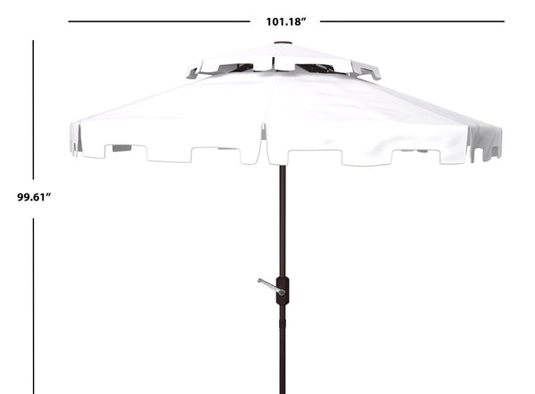 Safavieh ZIMMERMAN 9FT Double Top Market Umbrella - Elegant Outdoor Shade for Patios & Verandas White PAT8200K