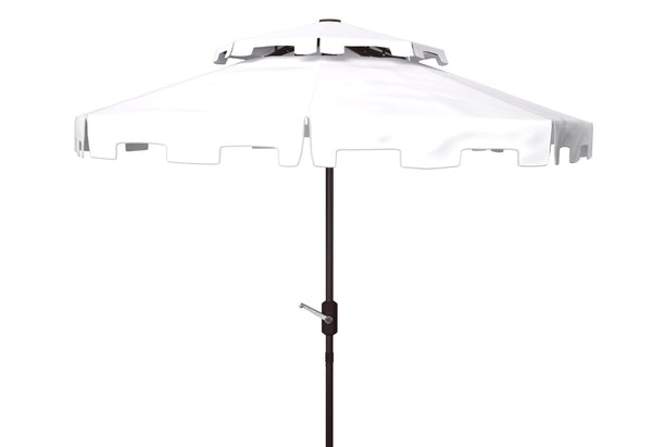 Safavieh ZIMMERMAN 9FT Double Top Market Umbrella - Elegant Outdoor Shade for Patios & Verandas White PAT8200K