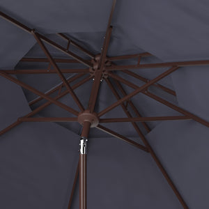 Safavieh LORENIA 9ft Double Top Market Umbrella – Elegant Outdoor Shade for Patios, Decks & Dining Spaces Navy PAT8201C