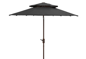 Safavieh LORENIA 9ft Double Top Market Umbrella – Elegant Outdoor Shade for Patios, Decks & Dining Spaces Black PAT8201D