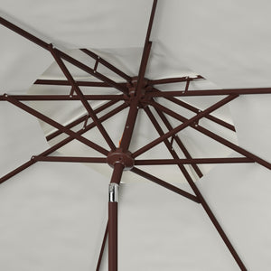 Safavieh LORENIA 9ft Double Top Market Umbrella – Elegant Outdoor Shade for Patios, Decks & Dining Spaces White PAT8201F