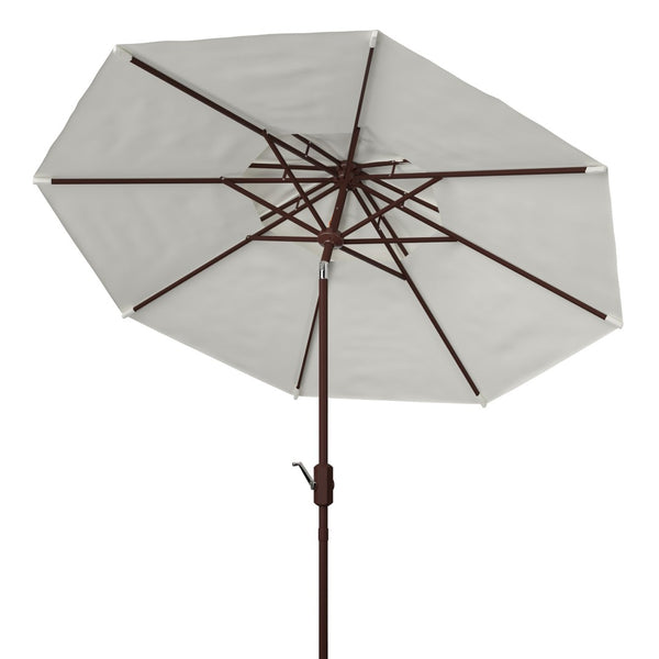 Safavieh LORENIA 9ft Double Top Market Umbrella – Elegant Outdoor Shade for Patios, Decks & Dining Spaces White PAT8201F