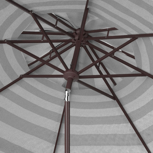 Safavieh ELSA FASHION LINE 9FT DOUBLE TOP UMBRELLA - Elegant European Design for Stylish Outdoor Spaces Black / White PAT8203A