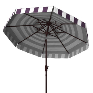 Safavieh ELSA FASHION LINE 9FT DOUBLE TOP UMBRELLA - Elegant European Design for Stylish Outdoor Spaces Navy / White PAT8203B
