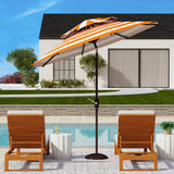 Safavieh Iris Fashion Line 9Ft Double Top Umbrella Orange / White Aluminum PAT8204C