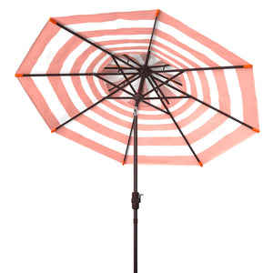 Safavieh Iris Fashion Line 9Ft Double Top Umbrella Orange / White Aluminum PAT8204C