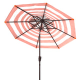 Safavieh Iris Fashion Line 9Ft Double Top Umbrella Orange / White Aluminum PAT8204C