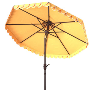 Safavieh ELEGANT Round Patio Umbrella with Double Top Vent Design for Glamorous Outdoor Shade Solutions Yellow PAT8206B