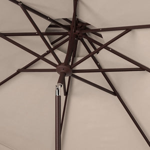 Safavieh ELEGANT Round Patio Umbrella with Double Top Vent Design for Glamorous Outdoor Shade Solutions Beige / White PAT8206C