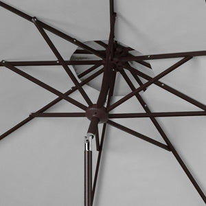 Safavieh ELEGANT Round Patio Umbrella with Double Top Vent Design for Glamorous Outdoor Shade Solutions Ivory / Black PAT8206E