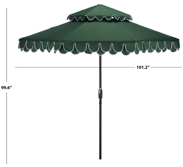 Safavieh Elegant Vented Square Patio Umbrella 9Ft Fiberglass Frame Outdoor Garden Shade PAT8206H