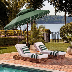 Safavieh Elegant Vented Square Patio Umbrella 9Ft Fiberglass Frame Outdoor Garden Shade PAT8206H