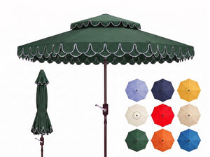 Safavieh Elegant Vented Square Patio Umbrella 9Ft Fiberglass Frame Outdoor Garden Shade PAT8206H