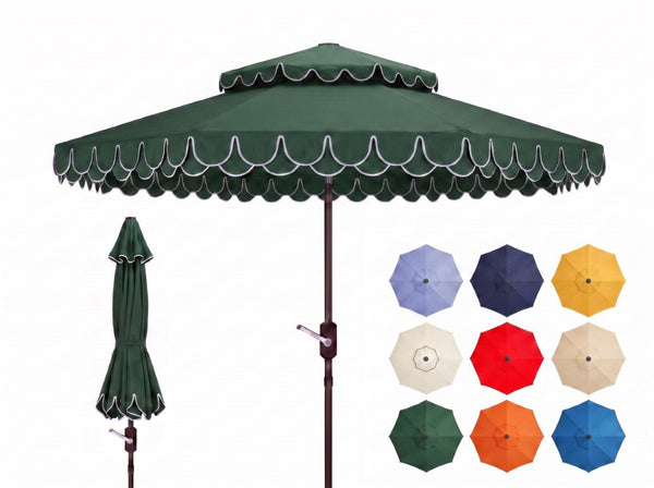 Safavieh Elegant Vented Square Patio Umbrella 9Ft Fiberglass Frame Outdoor Garden Shade PAT8206H