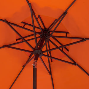 Safavieh Elegant 9 Foot Vented Patio Umbrella with Scalloped Valance for Resort Style Shade Orange PAT8206O