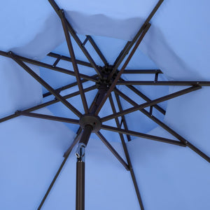 Safavieh Elegant 9 Foot Vented Patio Umbrella with Scalloped Valance for Resort Style Shade Baby Blue PAT8206U