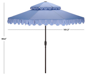 Safavieh Elegant 9 Foot Vented Patio Umbrella with Scalloped Valance for Resort Style Shade Baby Blue PAT8206U