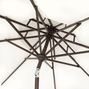 Safavieh MILAN 9FT Double Top Crank Umbrella - Elegant Outdoor Shade for Patios, Poolside, and Gatherings Ivory PAT8208C