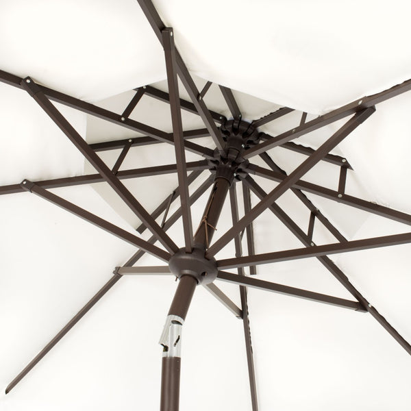 Safavieh MILAN 9FT Double Top Crank Umbrella - Elegant Outdoor Shade for Patios, Poolside, and Gatherings Ivory PAT8208C