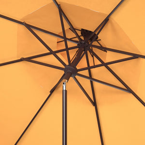 Safavieh MILAN 9FT Double Top Crank Umbrella - Elegant Outdoor Shade for Patios, Poolside, and Gatherings Yellow PAT8208D