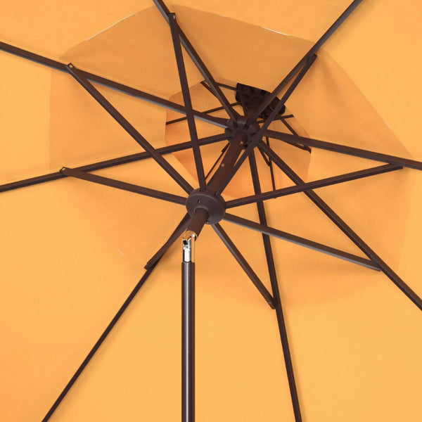 Safavieh MILAN 9FT Double Top Crank Umbrella - Elegant Outdoor Shade for Patios, Poolside, and Gatherings Yellow PAT8208D