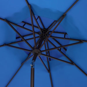 Safavieh Venice 9 Foot Round Double Top Crank Patio Umbrella with Resort Outdoor Style Pacific Blue PAT8210P