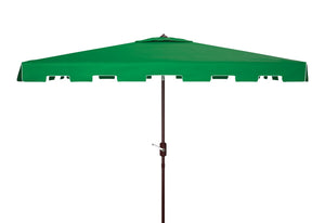 Safavieh Zimmerman 6.5 X 10 Ft Rect Market Umbrella Dark Green/White Trim Aluminum PAT8300B