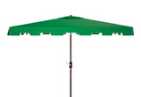 Safavieh Zimmerman 6.5 X 10 Ft Rect Market Umbrella Dark Green/White Trim Aluminum PAT8300B