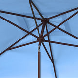 Safavieh Zimmerman 6.5 X 10 Ft Rect Market Umbrella Baby Blue / White  Aluminum PAT8300D