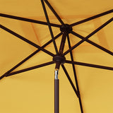 Safavieh Zimmerman 6.5 X 10 Ft Rect Market Umbrella Yellow/White Trim Aluminum PAT8300F