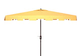 Safavieh Zimmerman 6.5 X 10 Ft Rect Market Umbrella Yellow/White Trim Aluminum PAT8300F