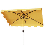 Safavieh Zimmerman 6.5 X 10 Ft Rect Market Umbrella Yellow/White Trim Aluminum PAT8300F