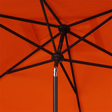 Safavieh Zimmerman 6.5 X 10 Ft Rect Market Umbrella Orange/White Trim Aluminum PAT8300G