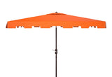 Safavieh Zimmerman 6.5 X 10 Ft Rect Market Umbrella Orange/White Trim Aluminum PAT8300G